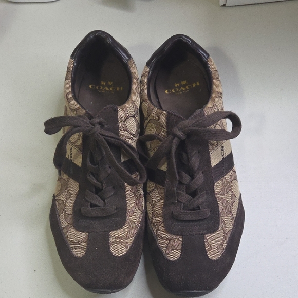 Coach Shoes - Coach Women's Tan and Brown Sneakers
